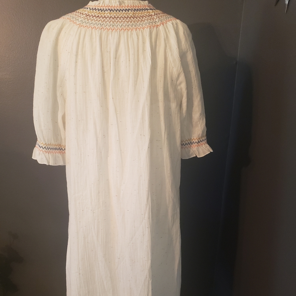 Madewell Rainbow Smocked Trapeze Dress L NEW L3449 - Picture 10 of 12